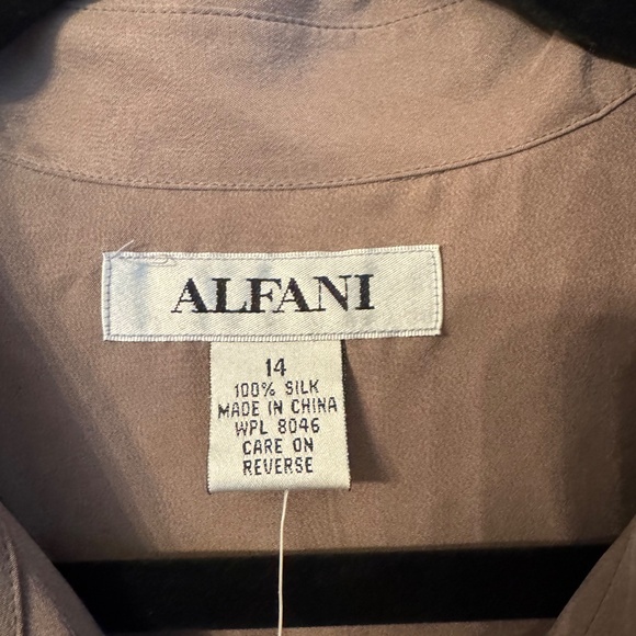 Alfani 100% Silk Button up Blouse - Women's 14 - Picture 4 of 4